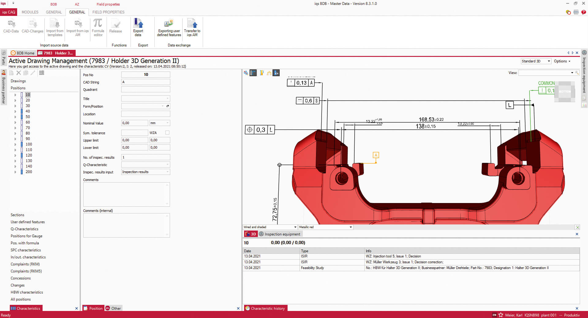 Software screen requirements management with 3D model