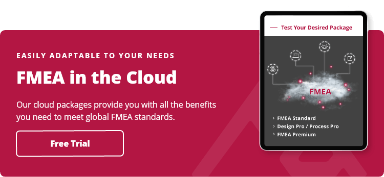 Picture on a tablet with a cloud and the term FMEA on it