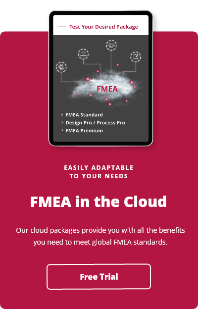 Picture on a tablet with a cloud and the term FMEA on it